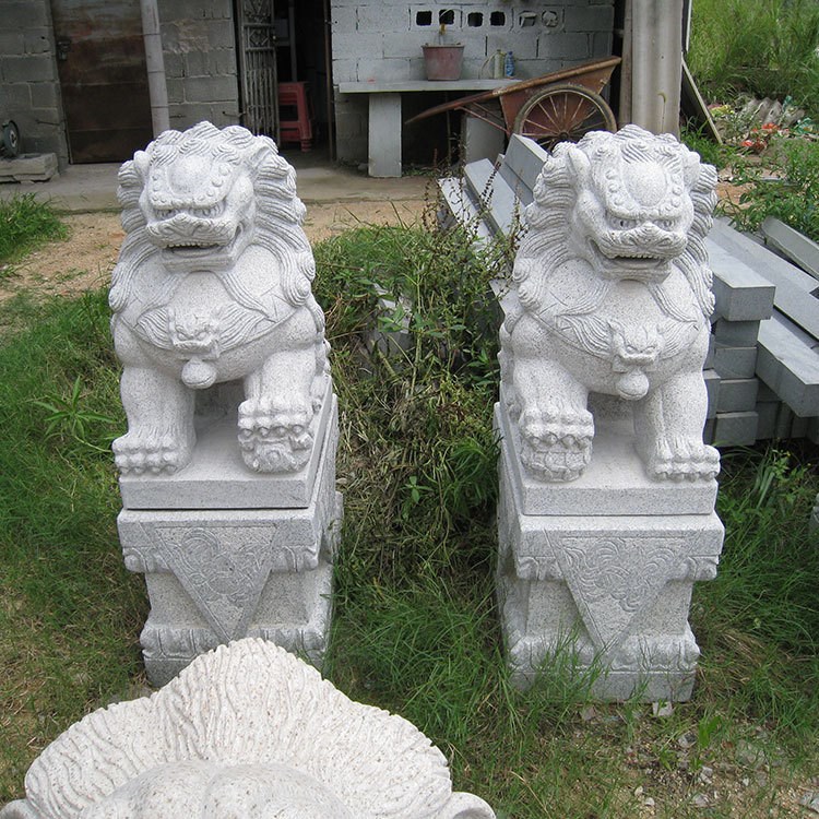 石雕狮子 花岗岩 门口石狮南北狮 石雕雕刻 动物雕塑
