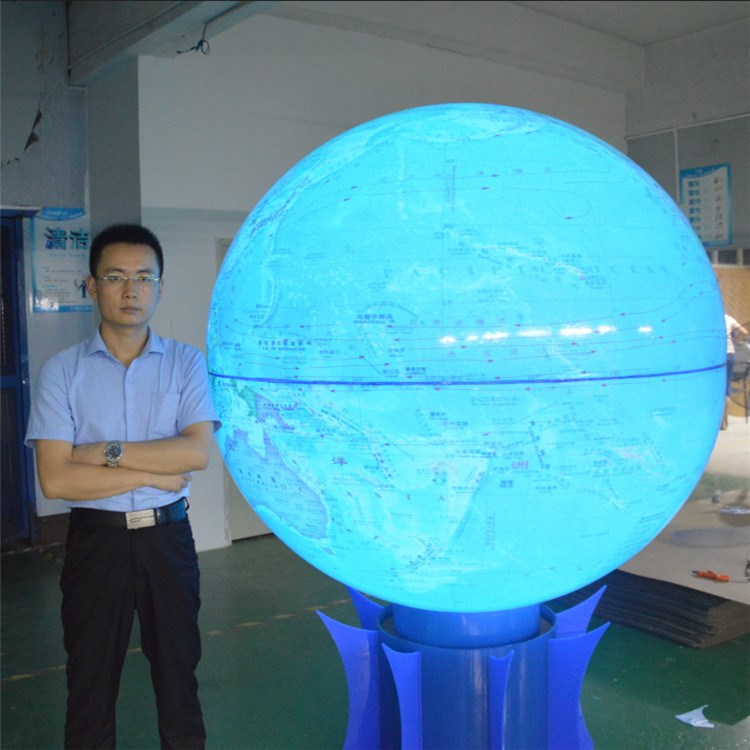大型led旋转发光地球仪定制 科技馆展示地球仪直销