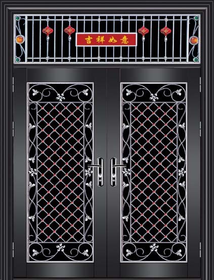 佛山定制304不锈钢双开彩钢防盗门入户大门