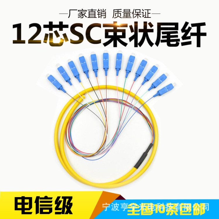 电信级 fc大圆头12芯12色单模odf熔接盘束状光纤跳线