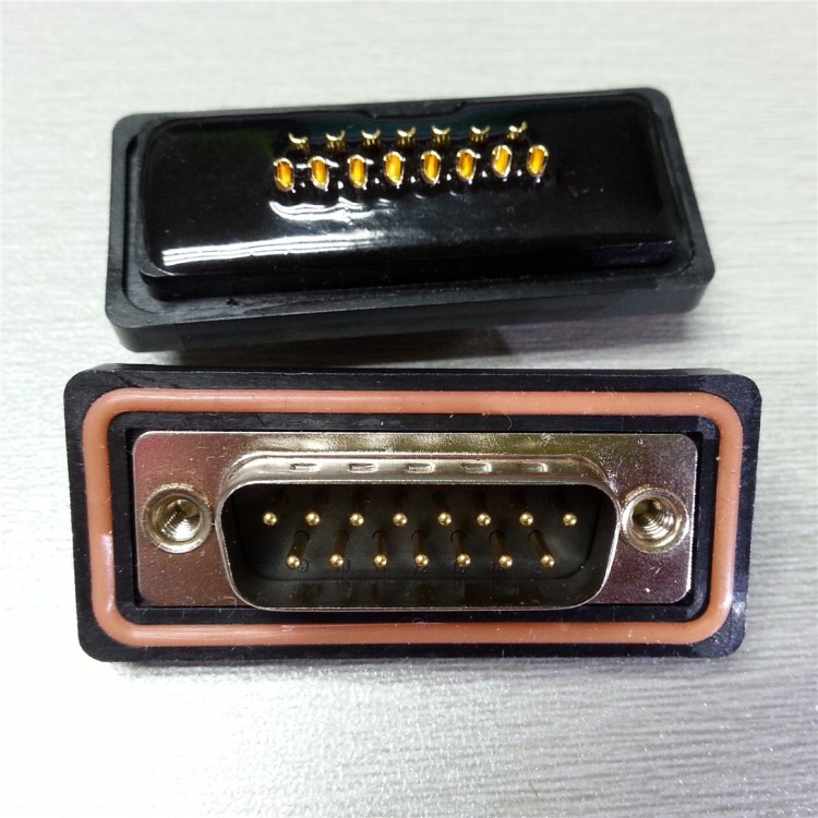 现货db15防水连接器 优质dsub15pin防水母座 d-sub15pin防水母头