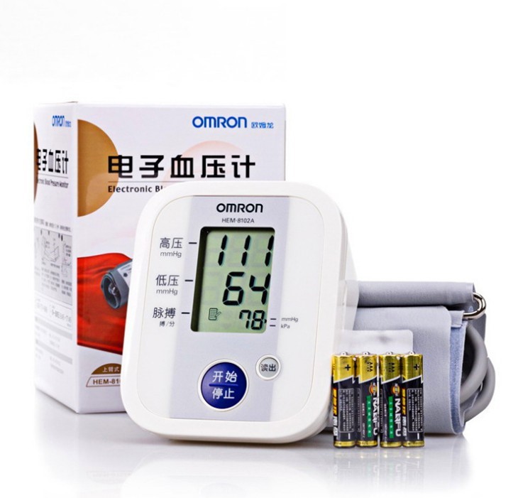 正品欧姆龙电子血压计hem-8102a/k血压测量仪家用全自动上臂式