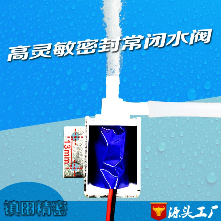 电子排水阀 批发微型浇花器电磁阀12v常闭型水阀两位一通水闸开关
