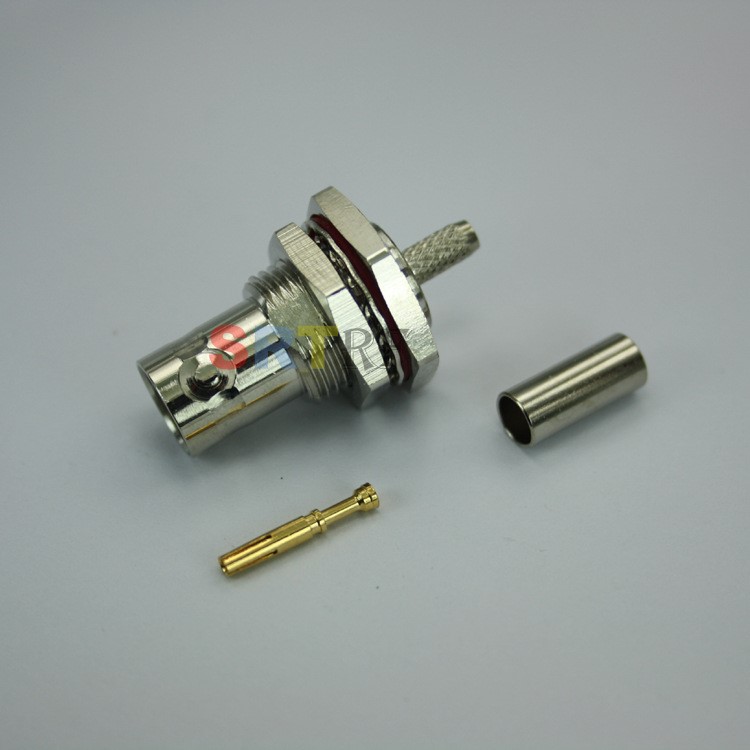 【bnc75欧姆连接器】bnc母头75欧姆压接螺纹型射频同轴连接器 bnc-c