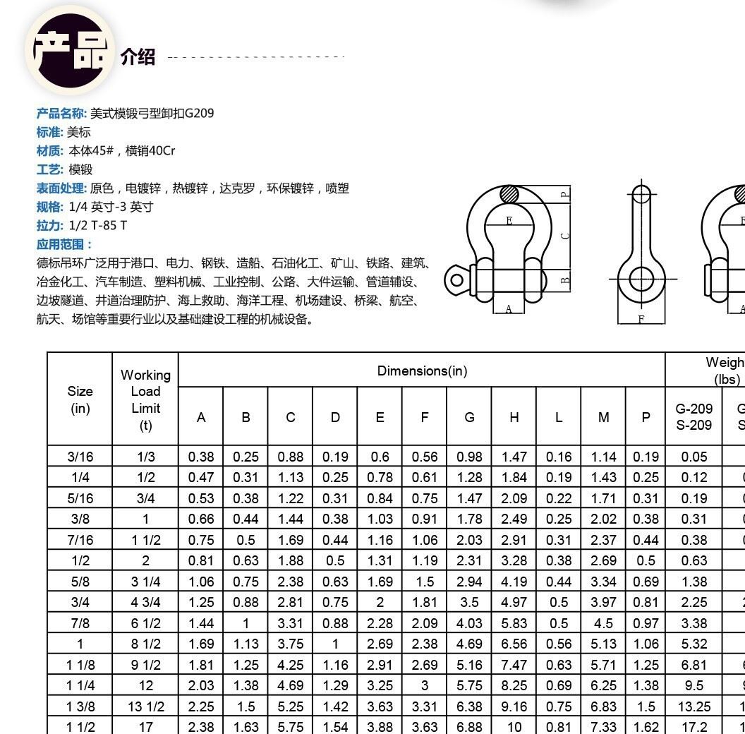 廠家直銷 國(guó)標(biāo)卸扣 超重U型卸扣 起重鎖具卸扣 長(zhǎng)期供應(yīng)M6-M48示例圖2