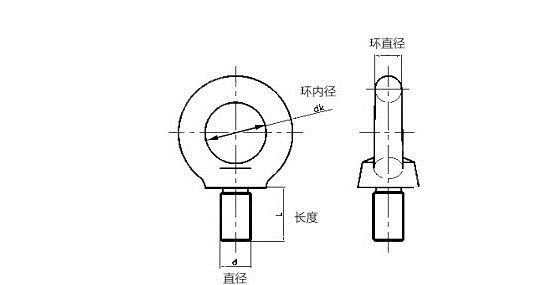 304不銹鋼吊環(huán)螺絲 加長吊環(huán)螺栓M14M16M24M30示例圖11