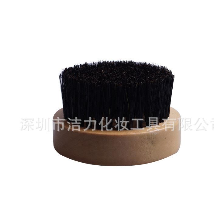 工廠直銷男士胡子刷 beard brush 櫸木天然豬鬃毛橢圓形胡須刷示例圖2