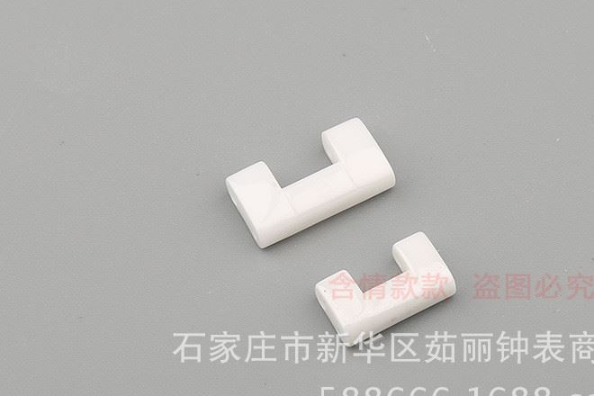 低價陶瓷表帶節(jié)彈力伸縮扣子尾節(jié)白色替換14mm、17mm示例圖3