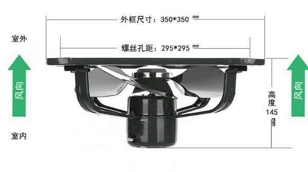 金羚排氣扇24寸方形工業(yè)扇金屬鐵強力排風(fēng)扇 廚房油煙換氣扇示例圖33