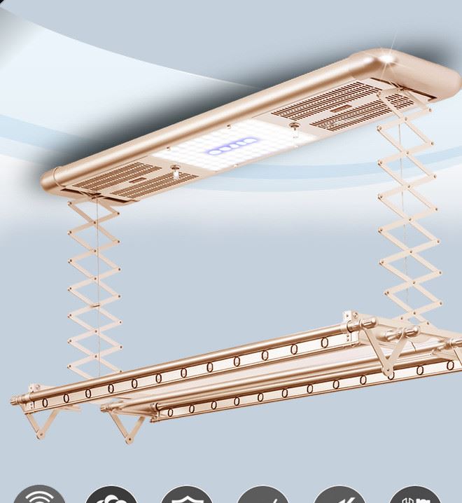 批發(fā)出售 wifi 電動(dòng)升降式晾衣架 智能遙控風(fēng)干消毒升降曬衣架示例圖71