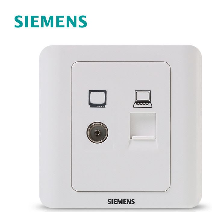 西門(mén)子5TG0 116-1CC1兩位電視電腦插座 遠(yuǎn)景雅白86型開(kāi)關(guān)插座面板示例圖1