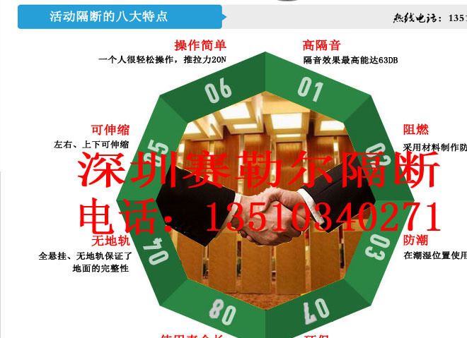 深圳酒店屏風活動隔斷可開門式隔斷墻示例圖3