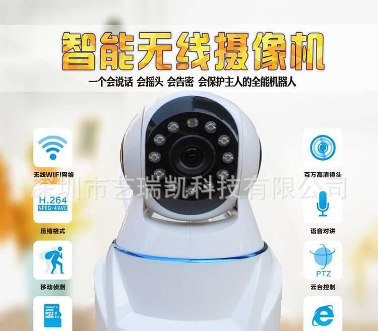 WIFI監控攝像頭 嬰兒監視器   網絡監控頭插卡示例圖1