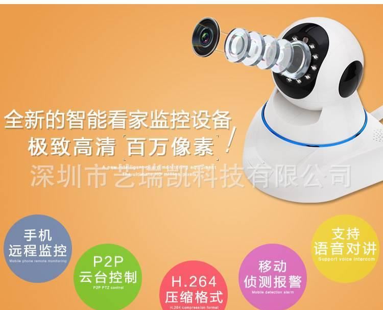 WIFI監控攝像頭 嬰兒監視器   網絡監控頭插卡示例圖5