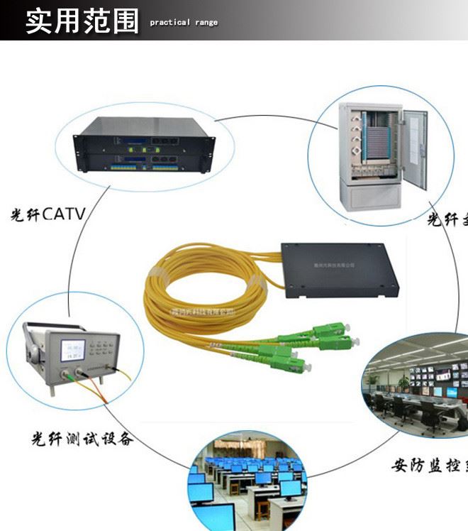 1分4分光器SC/APC全新拉推式光分路器FBT一分二尾纖式光分可定制示例圖3