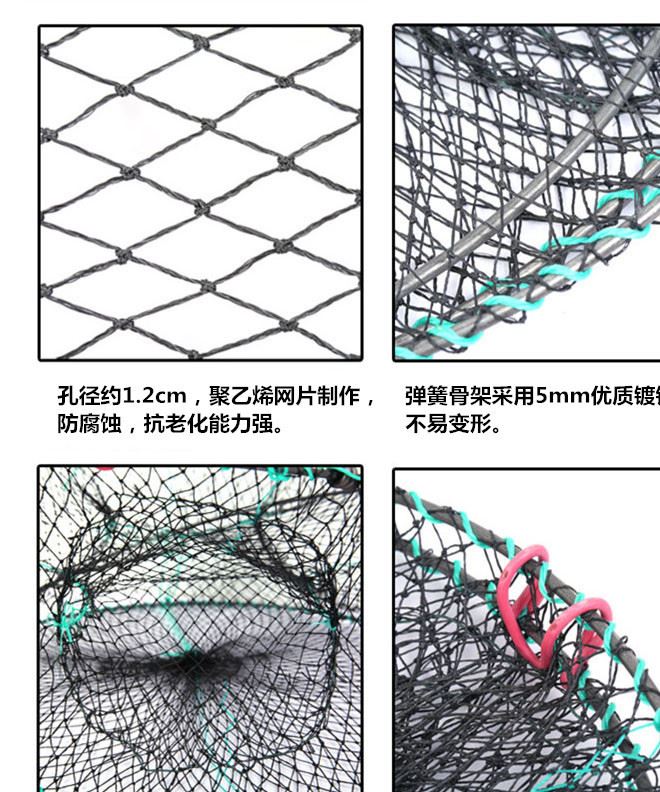 廠家直銷捕蝦籠魚籠彈簧籠 黃鱔籠網(wǎng) 龍蝦網(wǎng) 漁網(wǎng)魚籠示例圖5