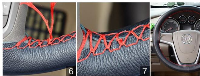 超纖皮手縫方向盤套 汽車真皮把套四季通用廠家直銷手工批發(fā)示例圖6