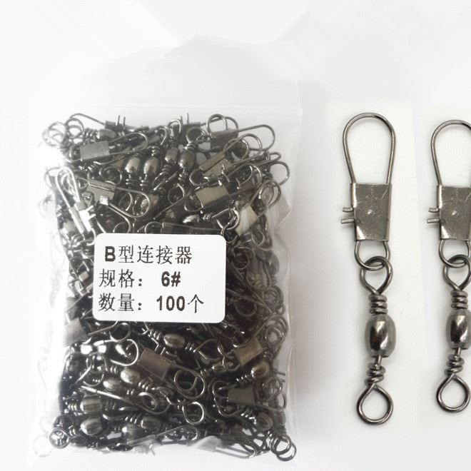 漁翁釣具  B形轉(zhuǎn)環(huán)連接器 B型連接器 垂釣配件漁具  100個(gè)/包示例圖1