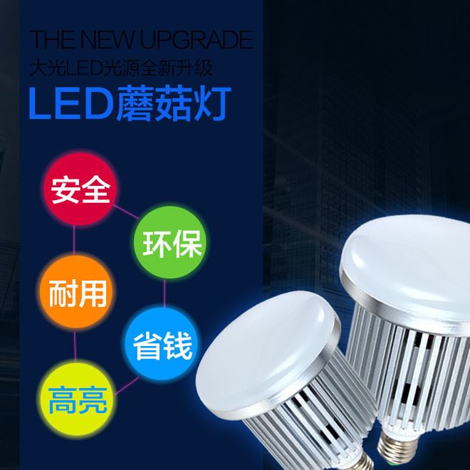 36W50w大功率球泡/E27螺口/led球泡/蘑菇泡工廠照明燈工礦燈示例圖1