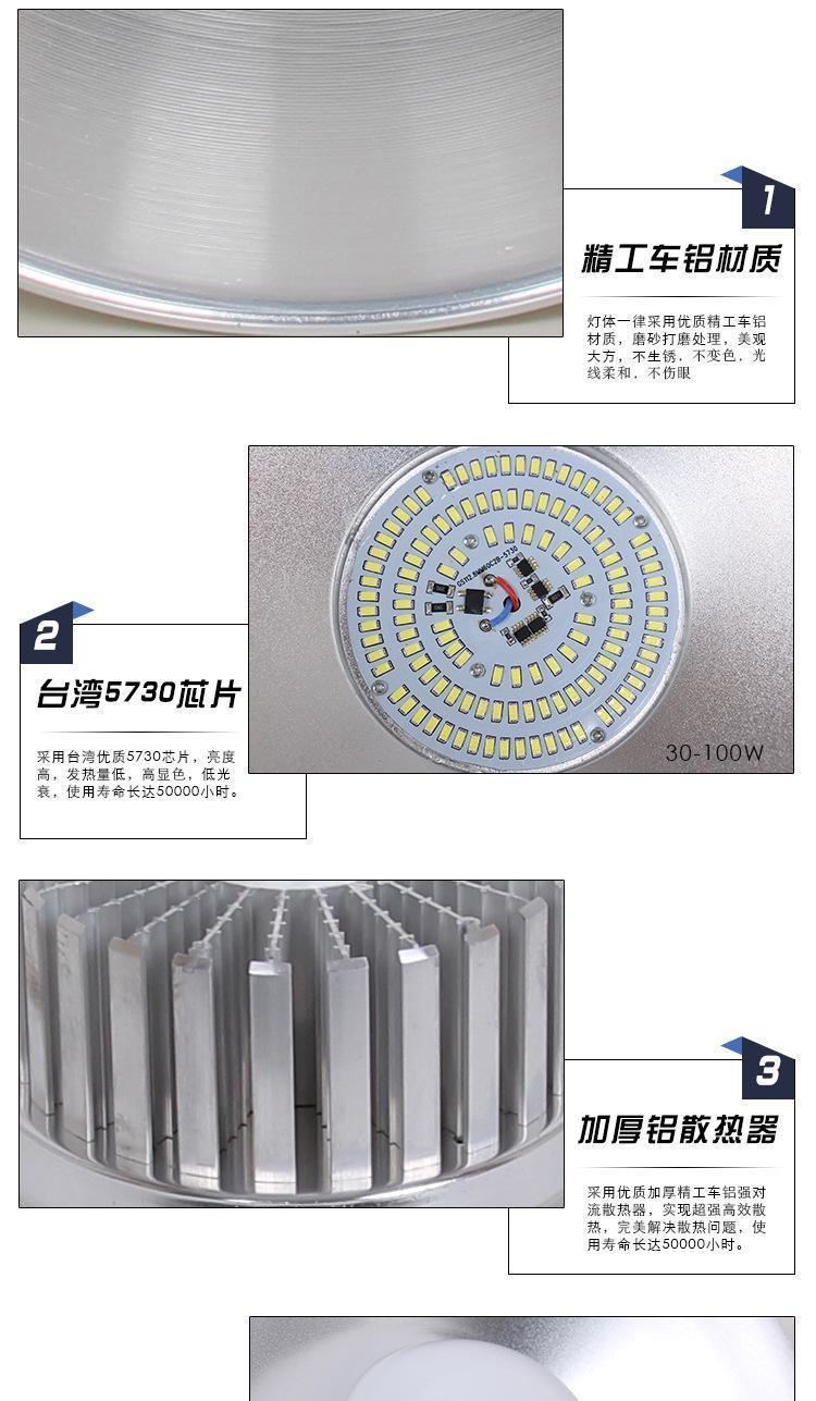 led工礦燈廠房燈工廠燈車間倉(cāng)庫(kù)照明天棚防爆聚光燈罩60W80W100W示例圖17