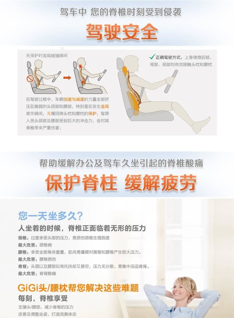 GiGi汽車頭枕護(hù)頸枕 車用骨頭枕 靠枕靠墊記憶棉汽車內(nèi)飾用品示例圖12