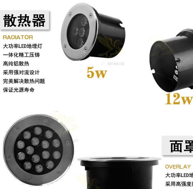 廠家戶外工程LED地埋燈公園廣場庭院地面嵌入式1-36W埋地射燈示例圖6