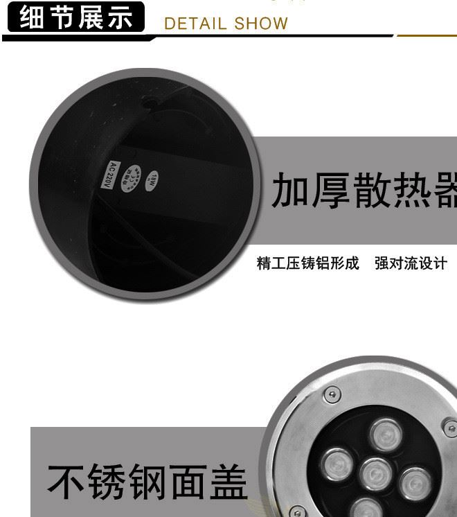 廠家戶外工程LED地埋燈公園廣場庭院地面嵌入式1-36W埋地射燈示例圖7