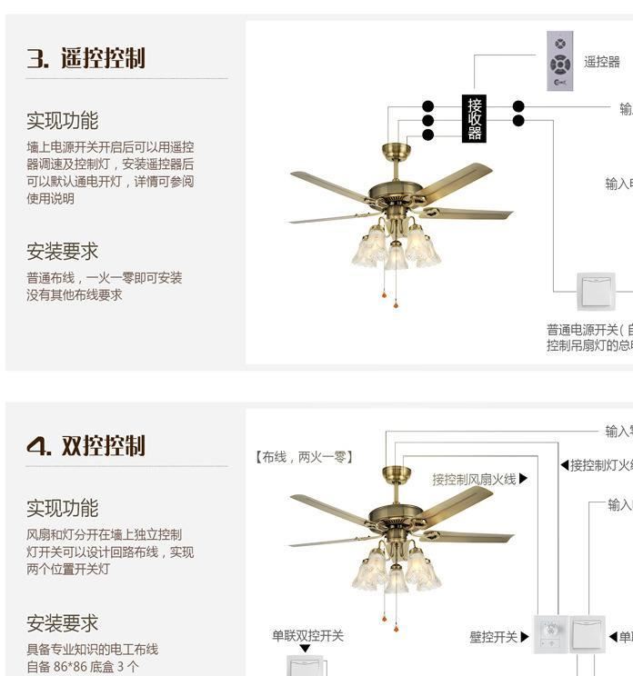 52寸木葉吊扇燈歐式仿古吊扇帶燈簡約復(fù)古電風(fēng)扇燈8155質(zhì)量保證示例圖31