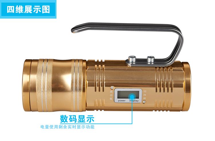 廠家直銷 USB移動電源藍白黃三光源 數(shù)碼顯示釣魚燈 變焦夜釣燈示例圖6