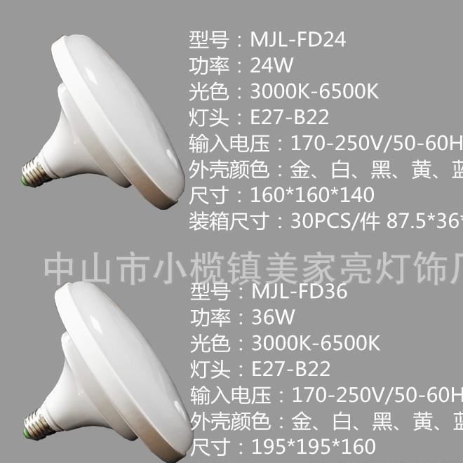 LED三防飛碟燈 大功率球泡燈 超市水果燈裝嵌式天花燈24W示例圖37