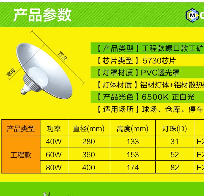 LED工矿灯 厂房照明工厂灯仓库吊灯 防爆led车间灯30W70W50W100W示例图10