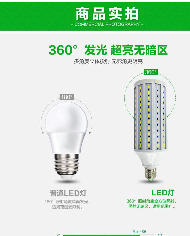 批發(fā)LED燈泡 節(jié)能燈led玉米燈5730高亮220V家用E27螺口40W恒流燈示例圖3