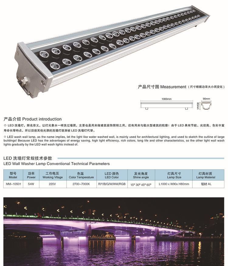 led洗墻燈戶外橋梁洗墻燈外墻洗墻燈戶外燈具示例圖1