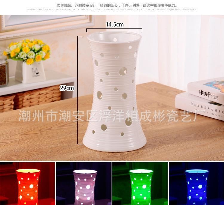 led七彩遙控臺(tái)燈批發(fā) 陶瓷臺(tái)燈 家居飾品 婚慶禮品編號(hào)：L25示例圖4