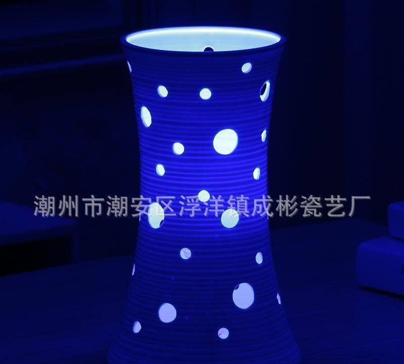 led七彩遙控臺(tái)燈批發(fā) 陶瓷臺(tái)燈 家居飾品 婚慶禮品編號(hào)：L25示例圖5