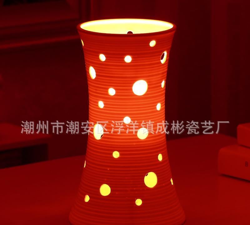 led七彩遙控臺(tái)燈批發(fā) 陶瓷臺(tái)燈 家居飾品 婚慶禮品編號(hào)：L25示例圖6