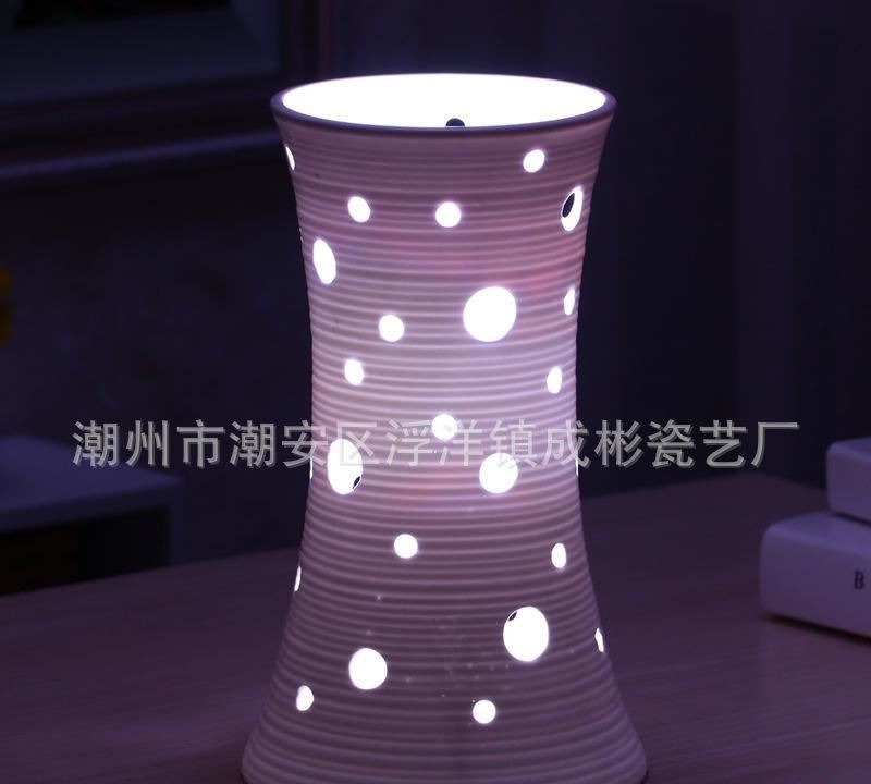 led七彩遙控臺(tái)燈批發(fā) 陶瓷臺(tái)燈 家居飾品 婚慶禮品編號(hào)：L25示例圖8