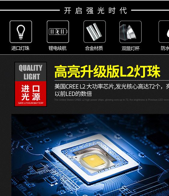 頭燈強(qiáng)光可充電式led打獵探照燈超亮頭戴式黃光釣魚燈礦燈手電筒示例圖2