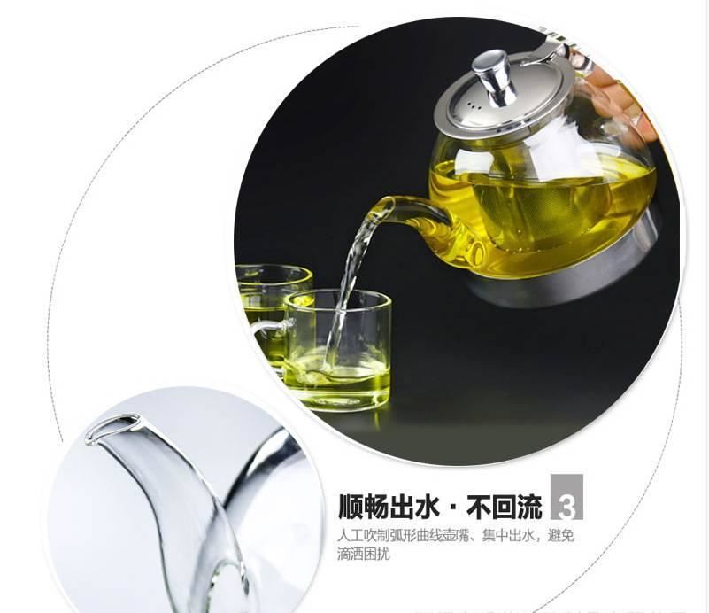 電磁爐加熱花茶壺泡茶壺不銹鋼過濾燒水壺玻璃茶具紅茶壺煮茶器示例圖6