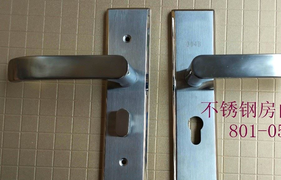 不銹鋼801-05款通用房間門木門執(zhí)手鎖配小50大50單舌三叉鎖芯示例圖2