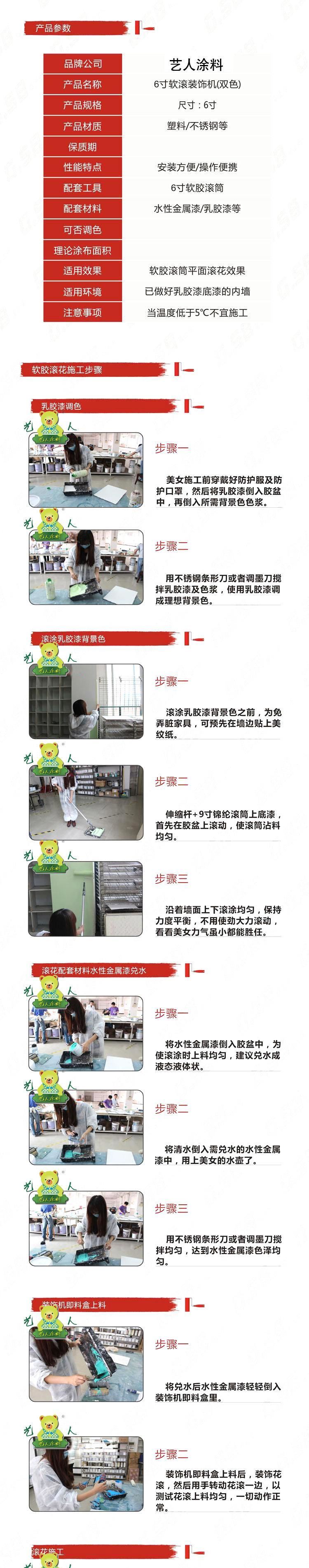 滾花滾筒 印花刷墻滾筒 軟膠印花滾筒 6寸軟膠滾筒RJ-02示例圖5