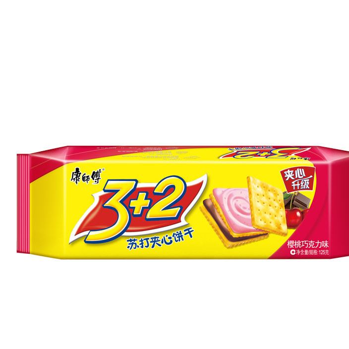 批發新日期康師傅3 2餅干蘇打夾心餅干125g多口味休閑零食24袋/箱示例圖2