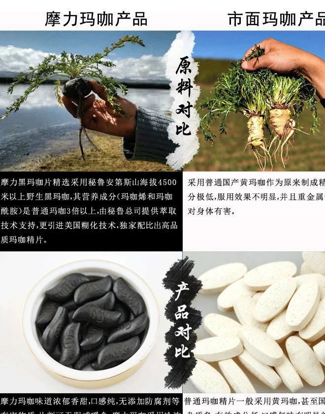 OEM成人压片糖果男性120片秘鲁摩力玛咖精片黑玛卡滋补品包邮示例图11