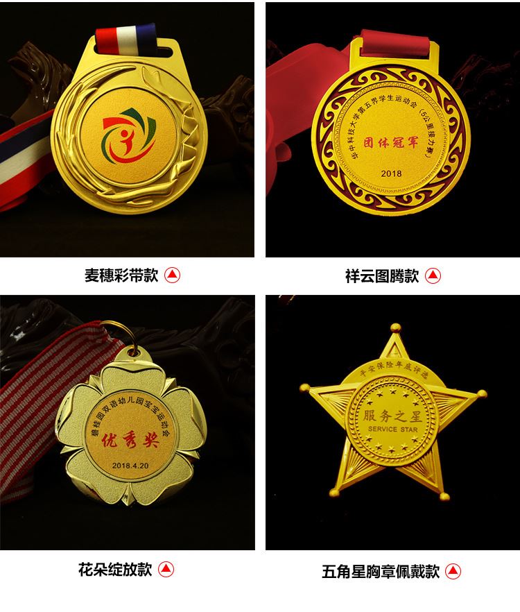 廠家定制現(xiàn)貨金屬獎牌 運動會鋅合金獎章 頒獎比賽金箔獎牌定做示例圖5