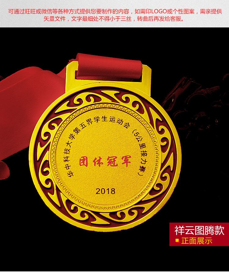 廠家定制現(xiàn)貨金屬獎牌 運動會鋅合金獎章 頒獎比賽金箔獎牌定做示例圖10