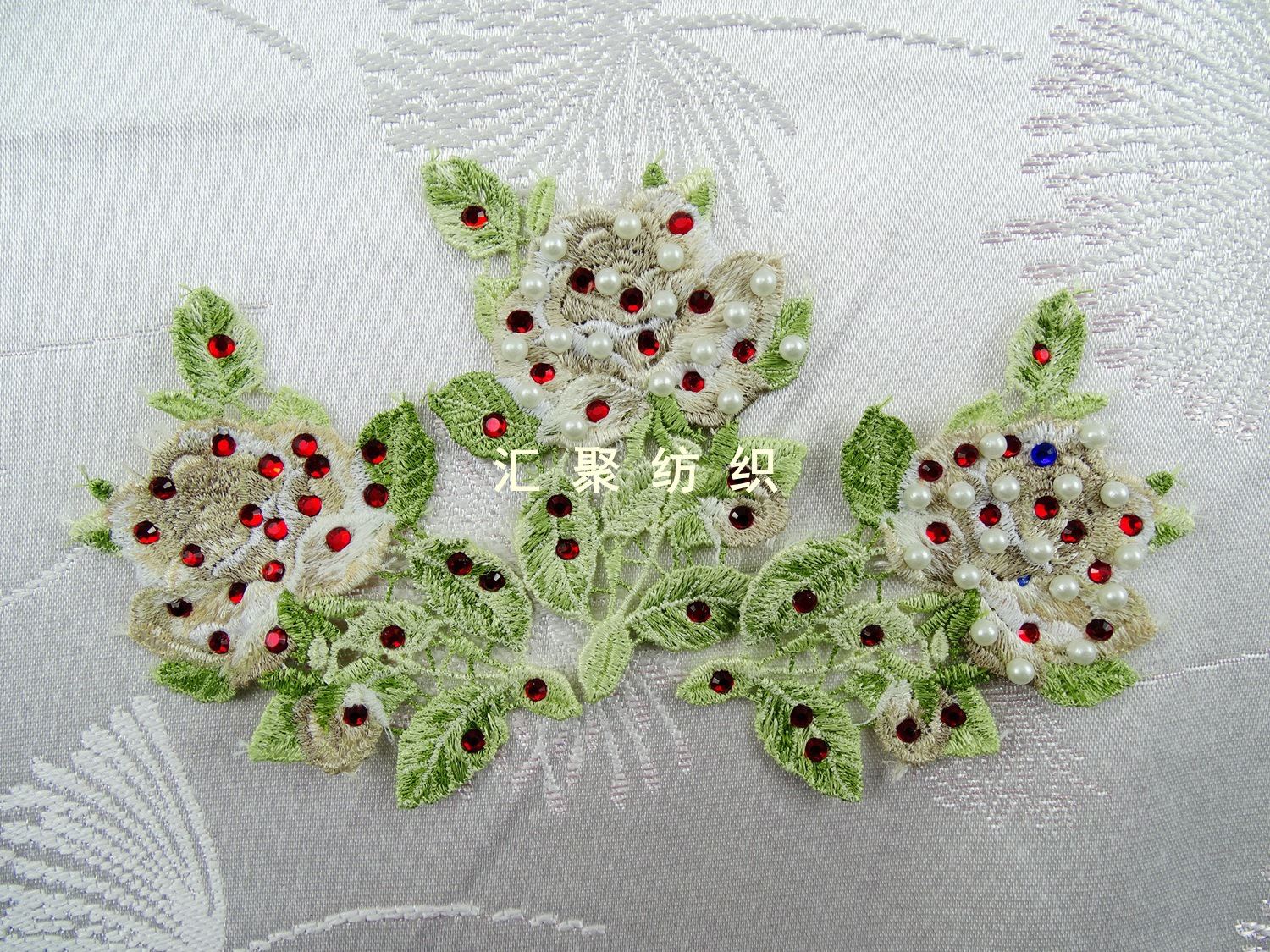 水溶繡燙鉆 服裝燙片花朵 服裝輔料 燙鉆燙圖 水溶繡花燙鉆示例圖4