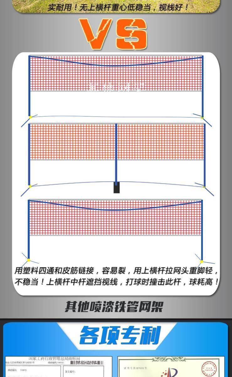 迷你龍羽毛球網(wǎng)架便攜式簡(jiǎn)易可折疊移動(dòng)標(biāo)準(zhǔn)全不銹鋼包郵特價(jià)正品示例圖3