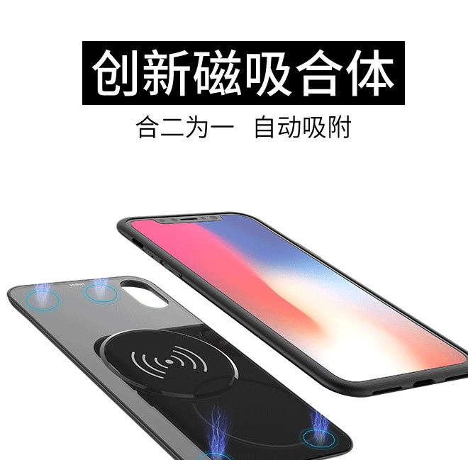 無(wú)線背夾電池iphone8/x充電寶LG移動(dòng)電源谷歌三星s6/7/8帶支架示例圖1