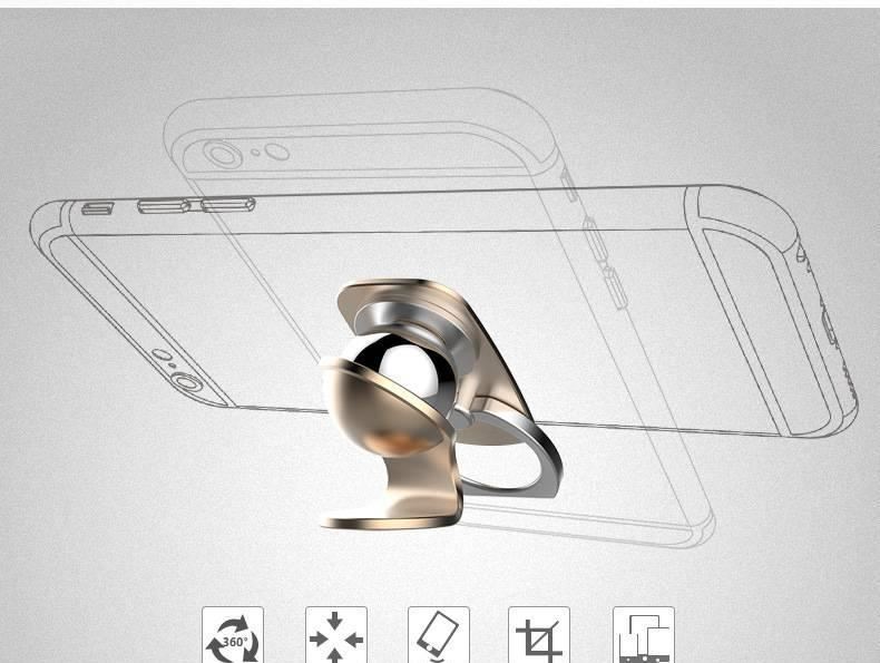 手機指環(huán)支架強磁鋁合金360度旋轉多功能車載磁力指環(huán)扣懶人支架示例圖7