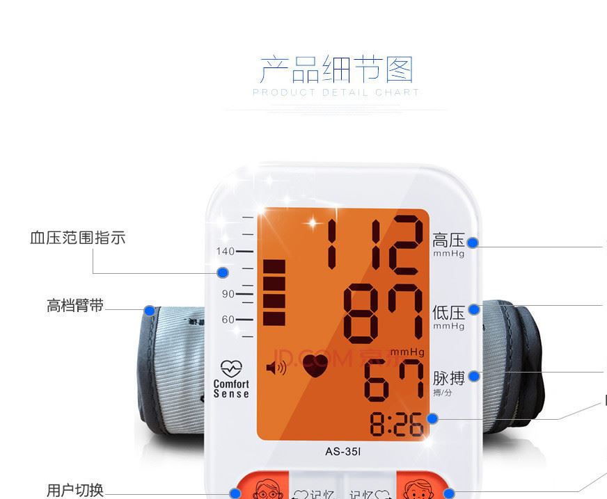 ideo智能型語音電子血壓計上臂式家用臺式測量血壓儀器廠家批發(fā)示例圖14